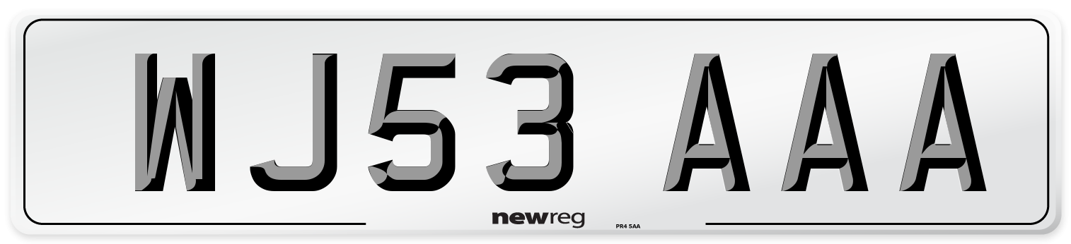 WJ53 AAA Number Plate from New Reg